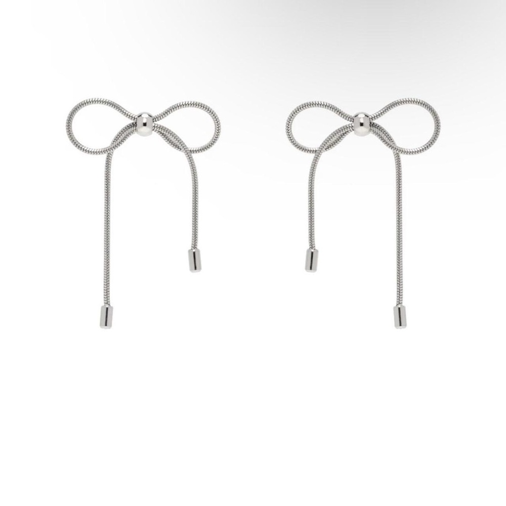 Marland Backus Silver Bow Earrings